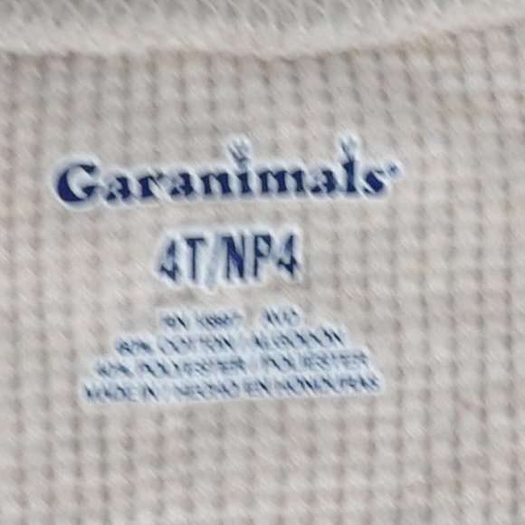 Garanimals Boy Cream Thermal Long Sleeve Shirt Size 4T - Picture 3 of 5